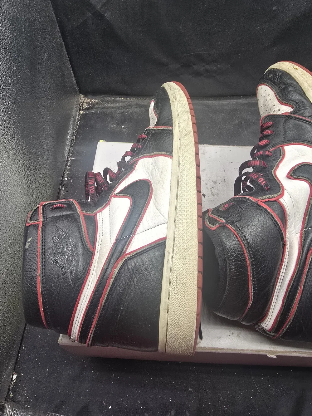 Jordan Men's High-Top Sneakers Black White‎ Red